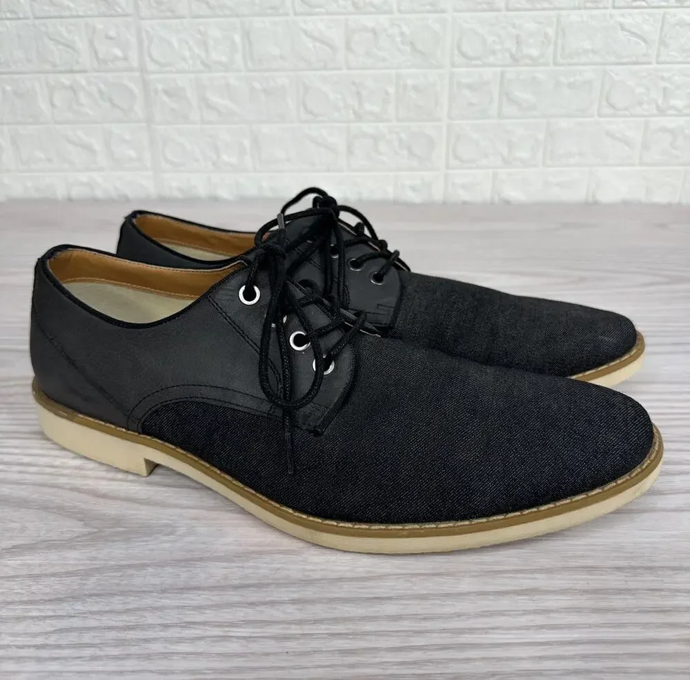 Parker & Sky Dress Shoes Lace Up Oxfords Mens US 10.5 Blue/Gray Denim Round Toe